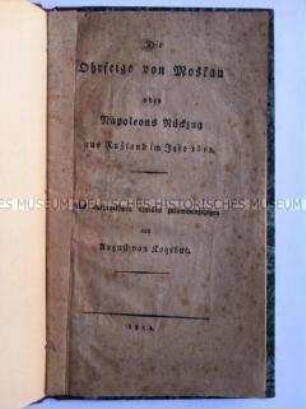 Schrift über Napoleons Rückzug aus Moskau