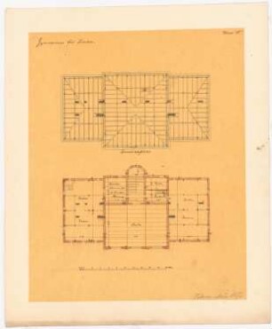 Gymnasium, Rinteln: Grundriss Dach, Balkenlage