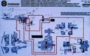 Schemazeichnung: Traktor, Hydraulik, Zapfwelle, Differential