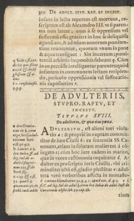 De Adulteriis, Stupro, Raptu, Et Incestu. Titulus XVIII.