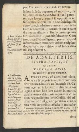 De Adulteriis, Stupro, Raptu, Et Incestu. Titulus XVIII.