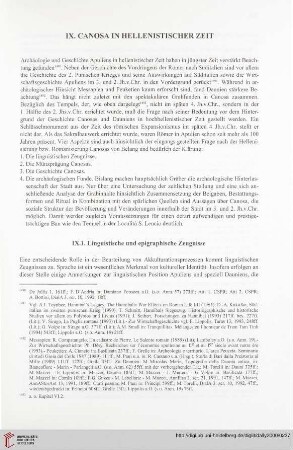 IX. Canosa in hellenistischer Zeit