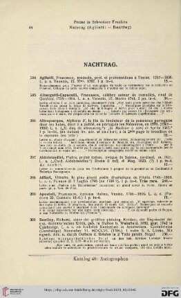 Nachtrag (Nr. 294 - 317)