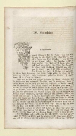 IV. Naturleben