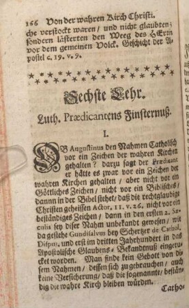 Sechste Lehr. Luth. Praedicantens Finsternuß.