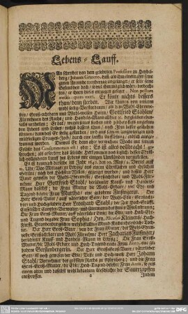 Lebenslauf : Lebens-Lauff
