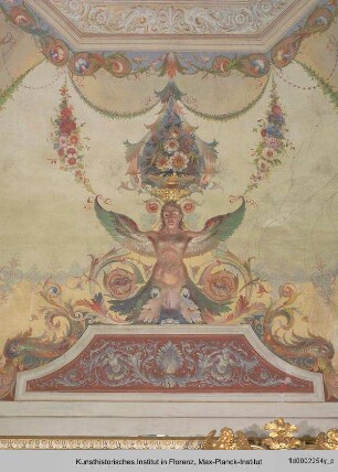 Freskendekoration mit Allegorien der vier Erdteile, Grotesken und Ornamente sowie der Ceres