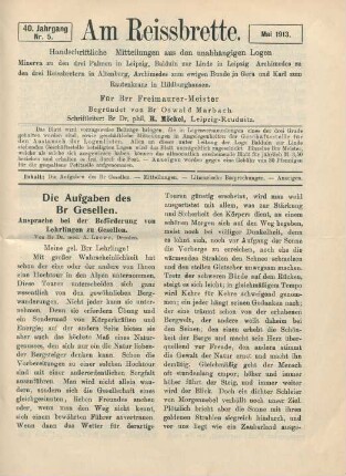 Nr. 5. Mai 1913.
