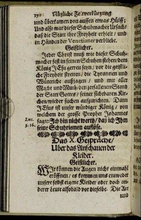 Das X. Gespräche/ Uber das Anschauen der Kleider.