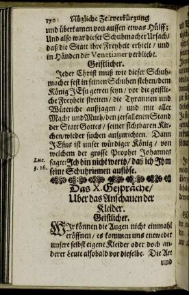 Das X. Gespräche/ Uber das Anschauen der Kleider.