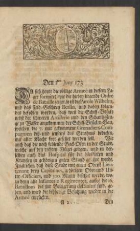 Den 1ten Juny 173