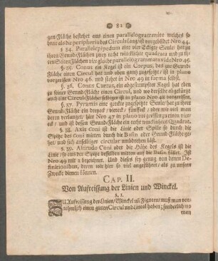 Cap. II. Von Aufreissung der Linien und Winckel