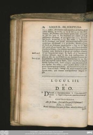 Locus. III. De Deo.