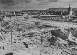Baustelle der Staustufe Heilbronn/Neckar