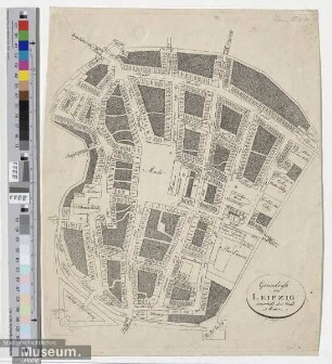 Grundriss von Leipzig innerhalb der Stadtmauer