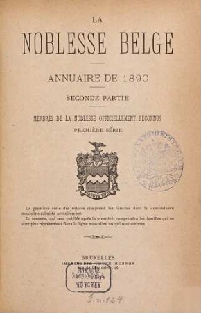 La Noblesse belge : annuaire de .... 1890,2