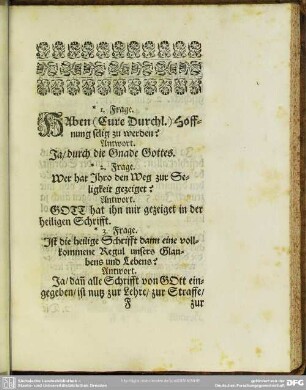 [Examen und Glaubens-Bekäntniß]