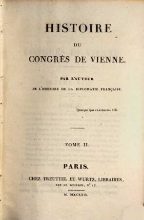Histoire du congrès de Vienne, 2