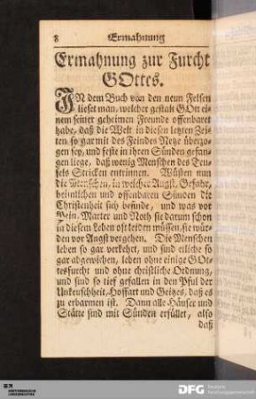 Ermahnung zur Furcht Gottes.