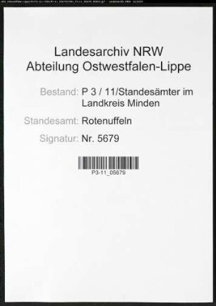 Sterberegister Standesamt Rothenuffeln