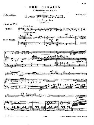 Beethoven's Werke. 93 = Serie 12: Für Pianoforte und Violine, Sonate : op. 12,2