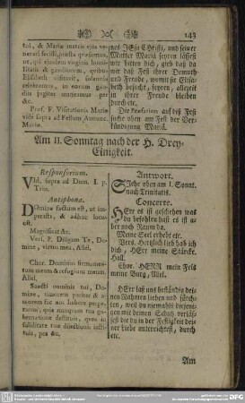 Am II. Sonntag nach der H. Drey-Einigkeit