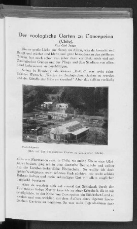 Der zoologische Garten zu Coneepeion (Chile).