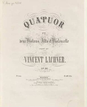 Quatuor (d-Moll) : pour 2 violons, alto et violoncelle ; op. 36