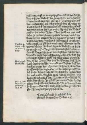 Belial bracht in geschrift sein fürgab dem richter Salomoni.