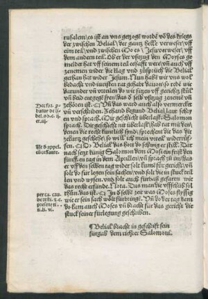 Belial bracht in geschrift sein fürgab dem richter Salomoni.