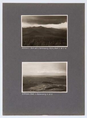Referenzmappe 3/17 des Fotografen Walter Möbius : Mappenblatt 50 mit zwei Fotografien (Tannenberg und Blick vom Tannenberg in Böhmen)