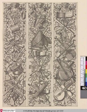 [Drei hochrechteckige Ornamente; Three Vertical Ornaments]