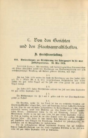 C. Von den Gerichten und Staatsanwaltschaften