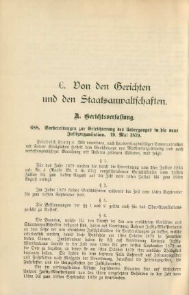 C. Von den Gerichten und Staatsanwaltschaften