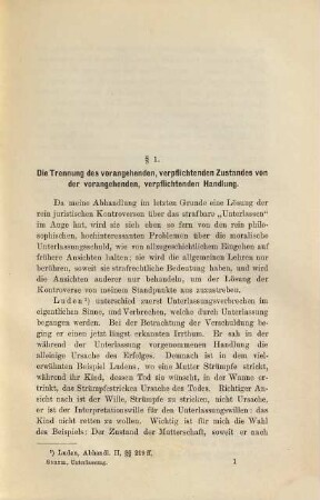 Die Rechtswidrigkeit der Unterlassung : eine Abhandlung