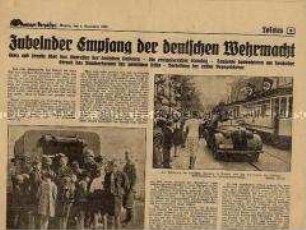 Extrablatt der Tageszeitung der NSDAP "Danziger Vorposten" zur Wiedereingliederung Danzigs in das Deutsche Reich