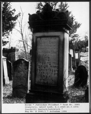 Grabstein von Adolph Loeb (+ 1874.03.23)