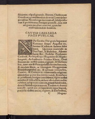 Cir-Diiv, Cautio Caesarea Pacis Publicae.