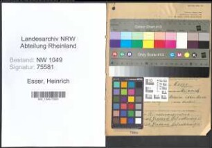 Entnazifizierung Heinrich Esser , geb. 09.11.1902 (Lehrer)