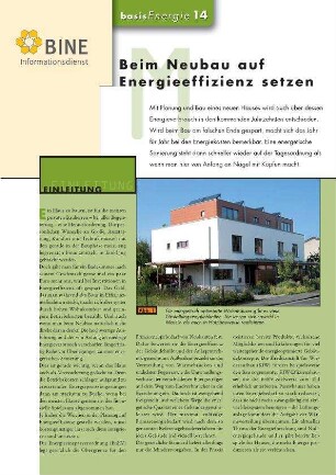 Beim Neubau auf Energieeffizienz setzen.