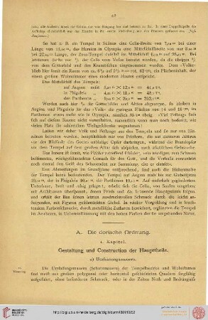 A. Die dorische Ordnung
