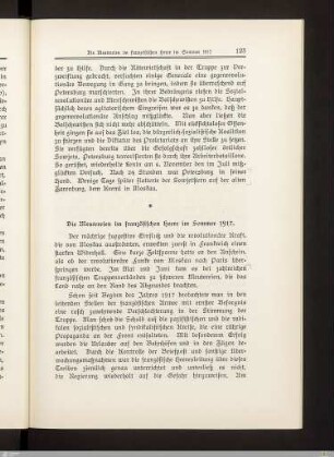 Die Meutereien im französischen Heere im Sommer 1917