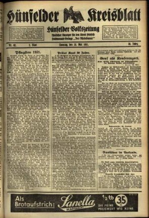 Dritte Ausgabe vom Samstag, den 23. Mai 1931.