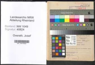 Entnazifizierung Josef Overath , geb. 07.06.1896 (Maler)