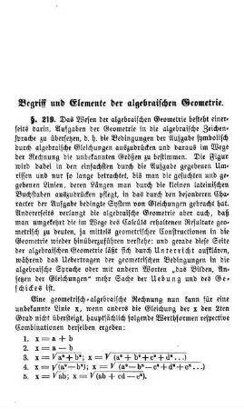 Begriff und Elemente der algebraischen Geometrie.