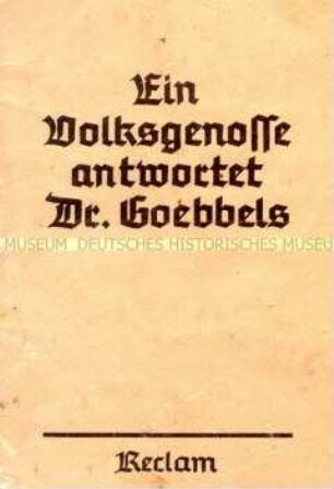 Alliierte Flugschrift im Layout eines Reclam-Bändchens