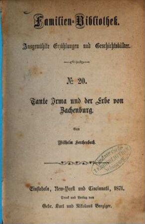 Tante Irona und der Erbe von Zachenburg : Von Wilhelm Herchenbach