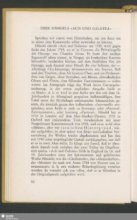 Über Händels »Acis Und Galatea«