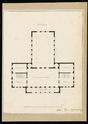 Börse Monatskonkurrenz Januar 1837: Grundriss Obergeschoss; Maßstabsleiste