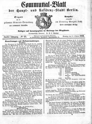 1861,43: No. 43, 27. Oktober 1861